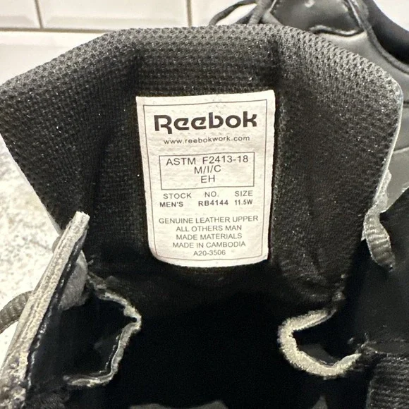 Reebok Sublite Cushion Mid Cut RB4144Shoes Men's‎ Work-boots 11.5 Wide Black
